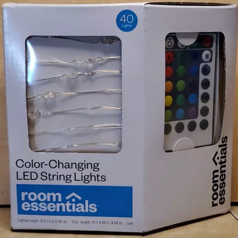 Room Essentials 40RGB LED Fairy Lights with Remote Control